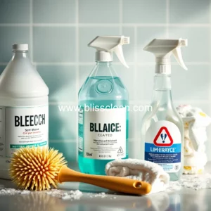 Read more about the article Essential bathroom cleaning arsenal: bleach, scrub brush, and disinfectant spray.