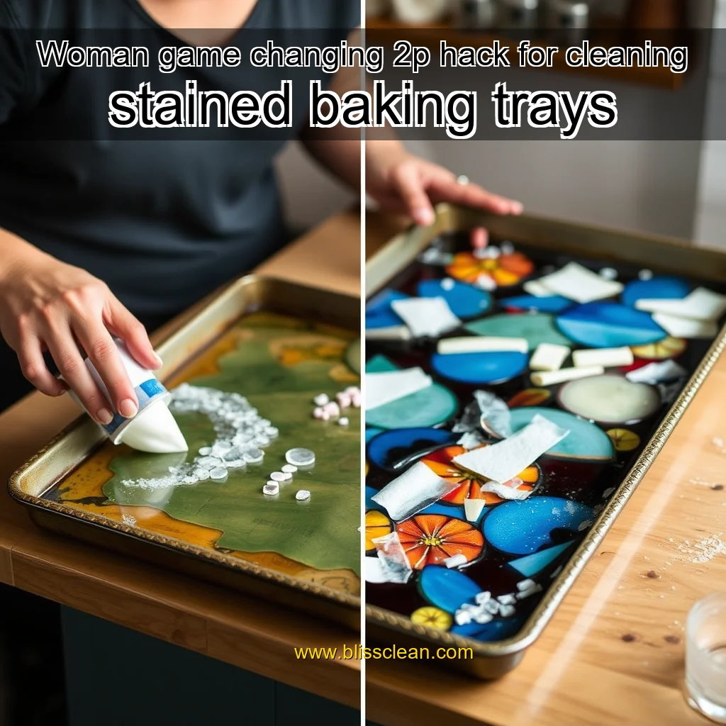 You are currently viewing Woman game  changing 2p hack for cleaning stained baking trays