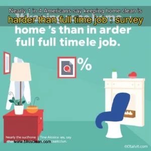 Read more about the article Nearly 1 in 4 Americans say keeping home clean is harder than full  time job : survey