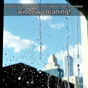 Read more about the article Greenville’s random act of kindness: free downtown window cleaning!