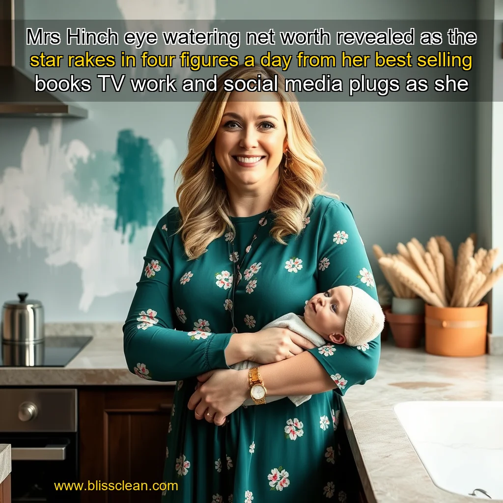 Read more about the article Mrs Hinch eye  watering net worth revealed as the star rakes in four  figures a day from her best  selling books  TV work and social media plugs  as she welcomes third child