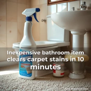 Read more about the article Inexpensive bathroom item clears carpet stains in 10 minutes