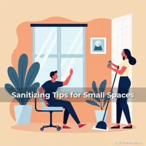Artistic representation for Sanitizing Tips for Small Spaces