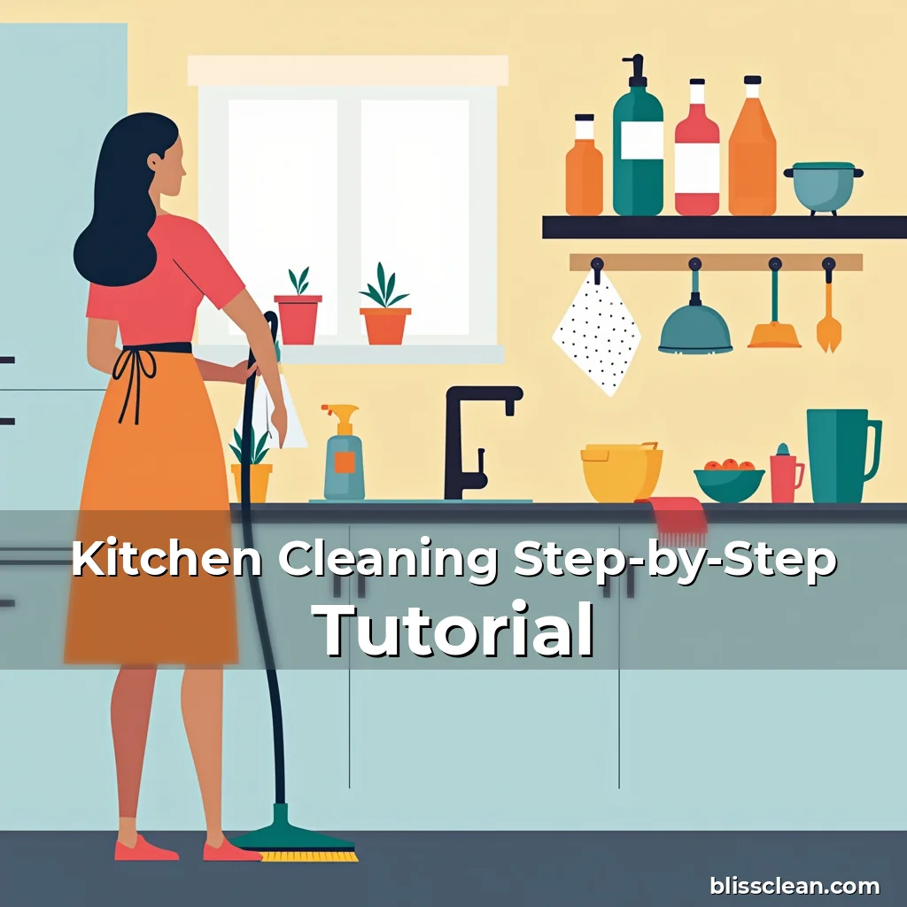 Artistic representation for Kitchen Cleaning Step-by-Step Tutorial